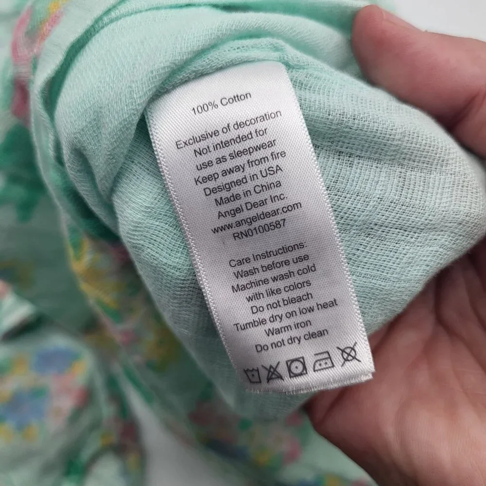 ANGEL DEAR Baby 12-18M Ruffle Sundress & Bloomers/Diaper Cover Pineapples Green - Picture 5 of 6